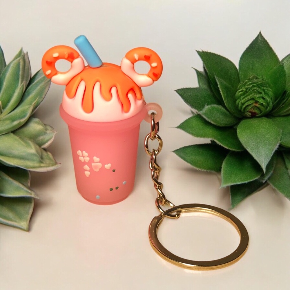 Ice Cream Cup w/ Donuts Keychain
